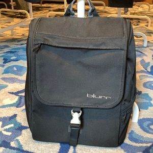 BLURR Solid Black Laptop Backpack London Tube Map Liner Pockets School Work